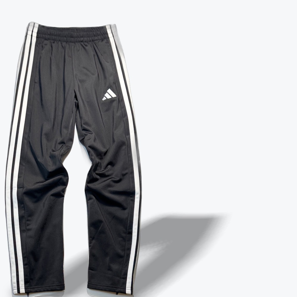 Adidas Track Pants Tricot Ankle Zipper Three Stripes  Black White Mens Small NEW